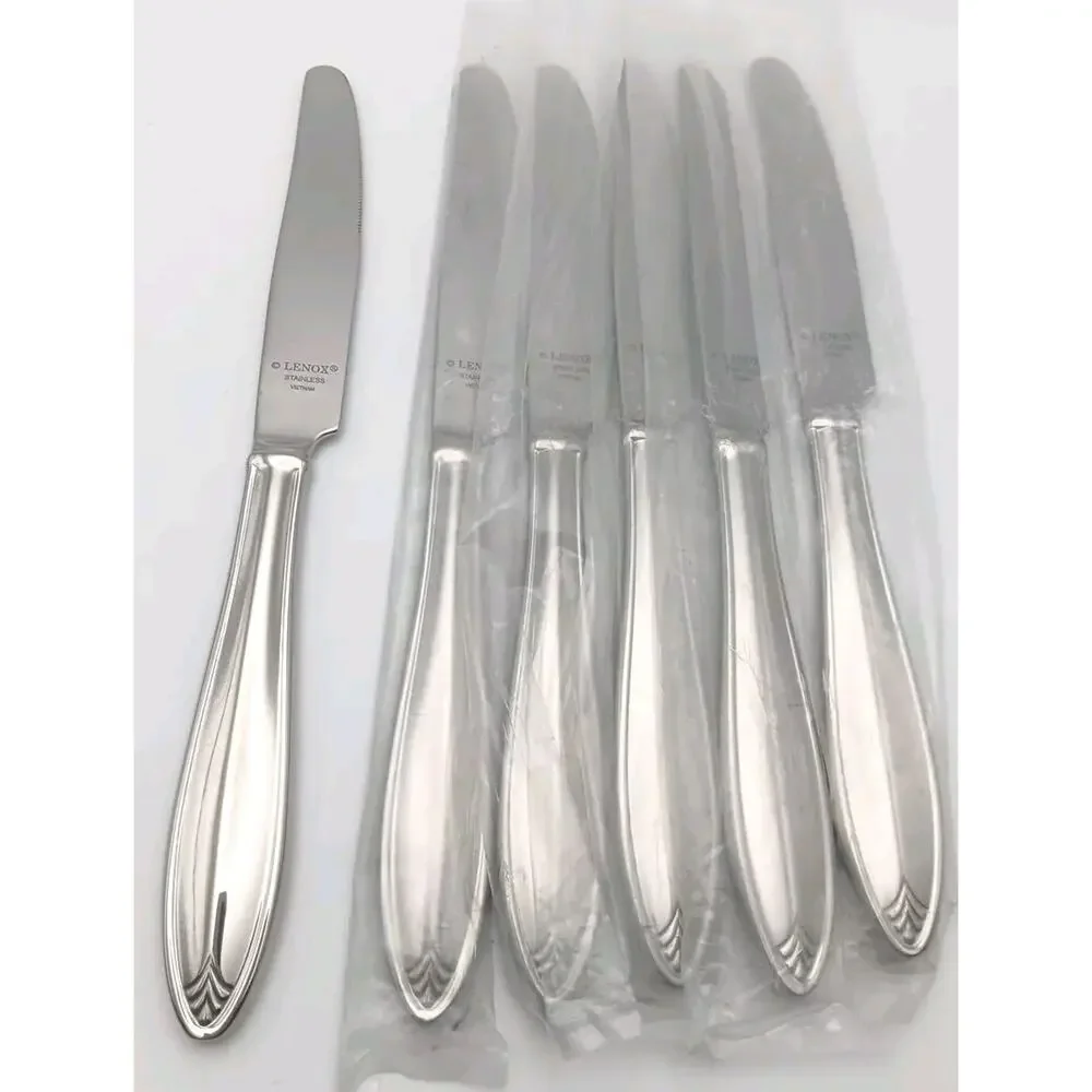 Lenox Covington 6 Place Dinner Knife Set 18/10 Stainless Flatware Vietnam